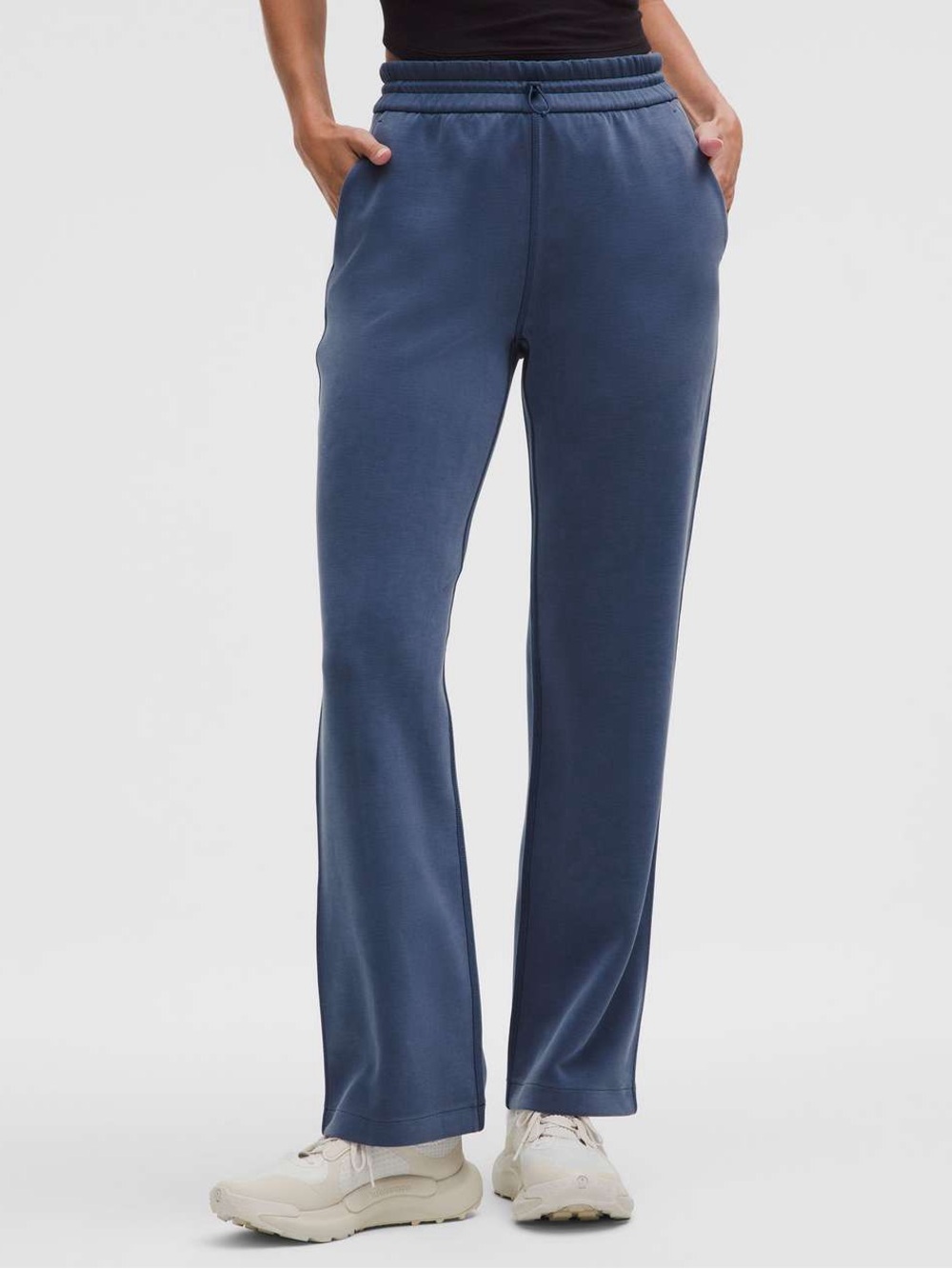 Lululemon Softstreme High Rise Pant Size 14 Blue Twill Wide Leg Lounge Pants